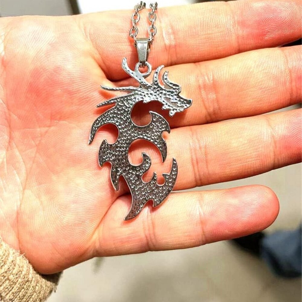 Dragon Necklace Stainless Steel Dragon Necklace Glow in the Dark Dragon Necklace - Picture 3 of 5